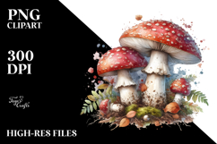 Mushroom Watercolor Fantasy Art PNG Product Image 2