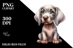 Lateral Baby Weimaraner Caricature-Like with Flowers Product Image 3
