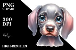 Lateral Baby Weimaraner Caricature-Like with Flowers Product Image 3
