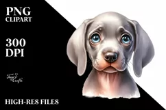Lateral Baby Weimaraner Caricature-Like with Flowers Product Image 3