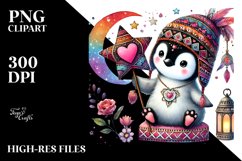 Boho Penguin Sitting on a Star PNG Product Image 2