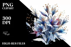 Abstract Watercolor Lobelia Made of Material Product Image 1