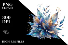 Lobelia Watercolor Abstract | Sublimation Clipart Product Image 2