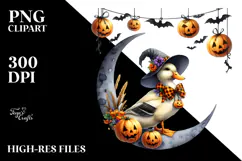 Duck Dressed for Halloween PNG Product Image 2