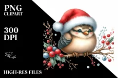 High Baby Bird with Santa Hat PNG Product Image 3