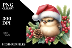 High Baby Bird with Santa Hat PNG Product Image 2