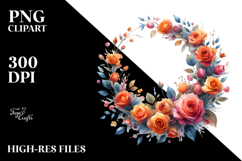 Vibrant Rose Wreath Watercolor Abstract Product Image 2