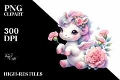 Cute Baby Unicorn Carnation | Clipart Product Image 1
