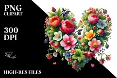 Heart with Spring Flowers PNG Product Image 2