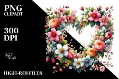 Heart with Spring Flowers PNG Product Image 2