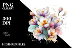 Small Stained Crocus Frame PNG Product Image 2