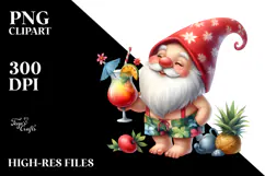 Whimsical Gnome with Cocktail PNG Product Image 2
