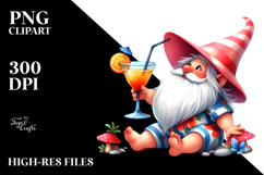 Whimsical Gnome with Cocktail, Transparent PNG Product Image 2
