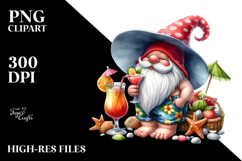 Whimsical Gnome with Cocktail PNG Product Image 2