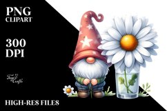 Cute GNOME with Daisy in PNG Product Image 2