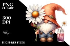 Cute GNOME with Daisy in PNG Product Image 2