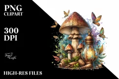 Detailed Wooden Mushroom PNG Product Image 1