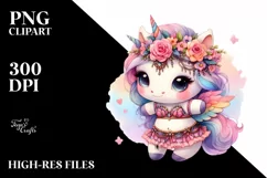 Colorful Baby Unicorn with Belly Dancer's Outfit PNG Product Image 1