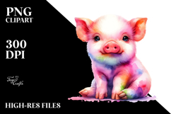 Cute Baby Pig in Style, PNG Product Image 2