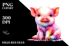Cute Baby Pig in Style, PNG Product Image 2