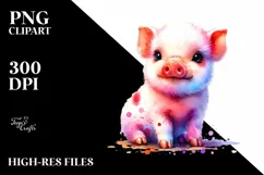 Cute Baby Pig in Style, PNG Product Image 1