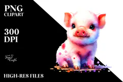 Cute Baby Pig in Style, PNG Product Image 2
