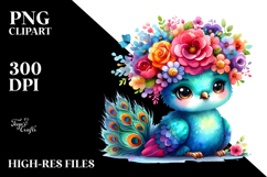 Cute Peacock Sitting PNG Product Image 2