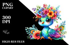 Cute Peacock Sitting PNG Product Image 2