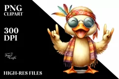 Funny Duck with Sunglassses Rocker Sign | Sublimation Product Image 1