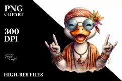 Funny Duck with Sunglassses Rocker Sign | Sublimation Product Image 1