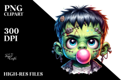 Disgusted Ghost with Bubble Gum PNG Product Image 2