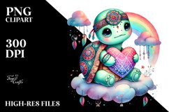 Boho Turtle Art, PNG Product Image 2