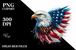 Detailed Watercolor Patriotic Bald Eagle | Sublimation | Product Image 1
