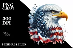 Detailed Watercolor Patriotic Bald Eagle | Sublimation | Product Image 1