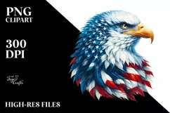 Detailed Watercolor Patriotic Bald Eagle | Sublimation | Product Image 1