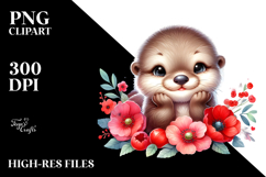 Colorful Baby Otter Sleeping | Sublimation Clipart Product Image 2