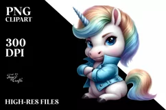 Cute Baby Unicorn Johny Bravo Clipart Product Image 3