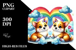 View from Behind Pembroke Welsh Corgi Heart Shape PNG Product Image 2