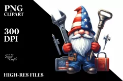 Detailed Watercolor Patriotic Locksmith Gnome USA Product Image 3