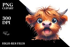 Expressive Baby Cow Face, PNG Product Image 1