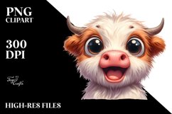 Expressive Baby Cow Face, PNG Product Image 1