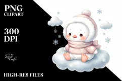 Winter Swan Baby Watercolor PNG Product Image 3