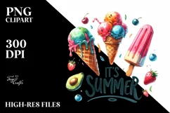 Juicy Ice Creams It's Summer PNG Product Image 3