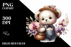 Detailed Whimsical Cute Baby Bear PNG Product Image 3