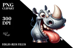 Exaggerated Rhino with Large Udder, Transparent PNG Product Image 2