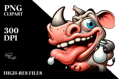 Exaggerated Rhino with Large Udder, Transparent PNG Product Image 2