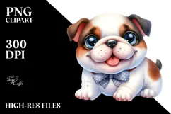 Happy Bulldog Baby PNG Product Image 2