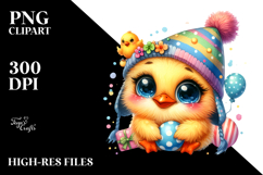 Goofy Colorful Watercolor Baby Chicken PNG Product Image 2