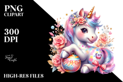 Colorful Baby Unicorn with Polish Festival PNG Product Image 2