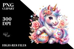 Colorful Baby Unicorn with Polish Festival PNG Product Image 1